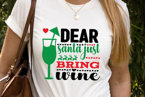 dear santa just bring wine SVG Angelina750 
