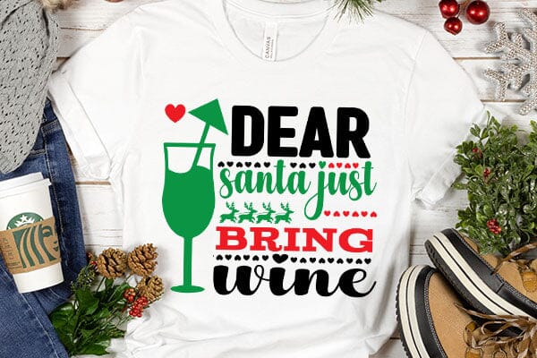 dear santa just bring wine SVG Angelina750 