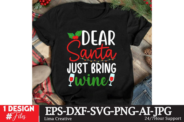 Dear Santa Just Bring Wine SVG Cut File,Christmas SVG Design,Christmas PNG,Christmas SUblimation,Christmas T-shirt DEsign,Christmas SVG Bundle SVG Insomnia Std 