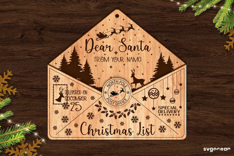 Dear Santa Letter Envelope Laser Cut SVG SvgOcean 