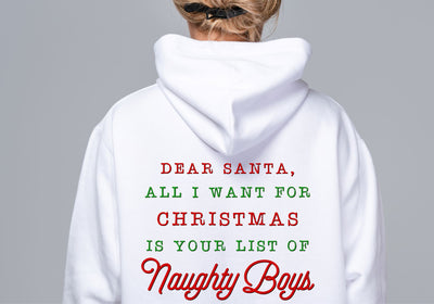 Dear Santa Naughty Boys | Christmas Wish List Typography PNG | Holiday Humor Design Sublimation Print Perfect Design Shop 