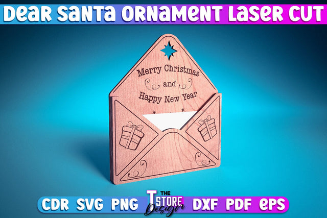 Dear Santa Ornament | Christmas Design | Letter to Santa | Wishlist | CNC Files SVG The T Store Design 