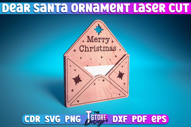Dear Santa Ornament | Christmas Design | Letter to Santa | Wishlist | CNC Files SVG The T Store Design 