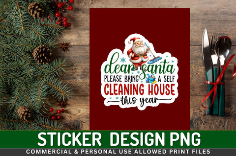 Dear santa please Sticker Design Sublimation Regulrcrative 