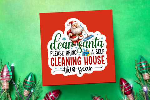 Dear santa please Sticker Design Sublimation Regulrcrative 