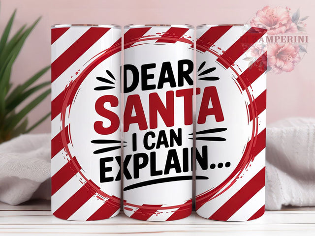 Dear Santa Red Stripe Christmas Tumbler, Red And White Stripes Wrap, Christmas Santa Sublimation, Festive Holiday Cup, 20Oz Skinny Tumbler Wrap, Candy Cane Stripe Mug, Jolly Santa Design Sublimation Li Zamperini 