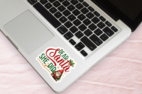 Dear santa she Sticker Design Sublimation Regulrcrative 