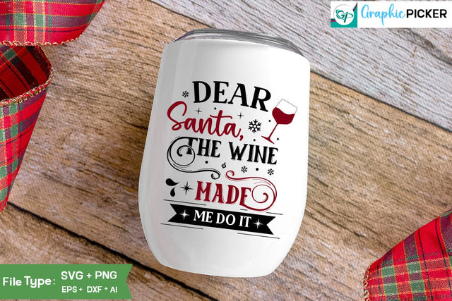 Dear Santa, The Wine Made Me Do It SVG Cut File, Christmas Wine SVG Design, Christmas SVG Cut File, Christian Round Ornaments, Nativity Christmas SVG Design, SVGs,Quotes and Sayings,Food & Drink,On Sale, Print & Cut SVG DesignPlante 503 