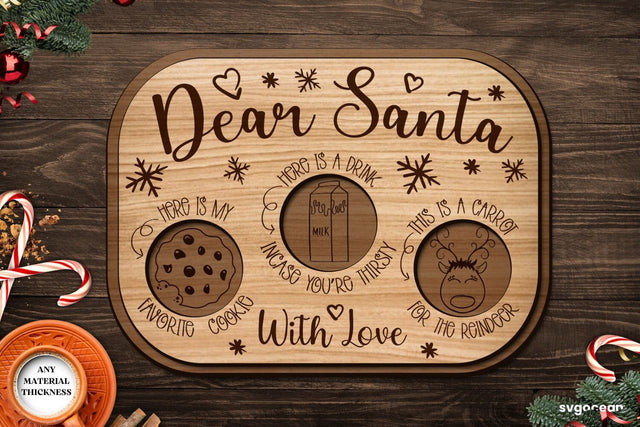 Dear Santa Tray Laser Cut SVG SvgOcean 