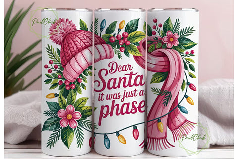 Dear Santa Tumbler Wrap PNG Sublimation PixelChick 