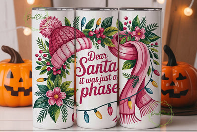 Dear Santa Tumbler Wrap PNG Sublimation PixelChick 