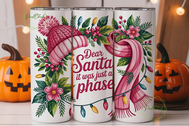 Dear Santa Tumbler Wrap PNG Sublimation PixelChick 