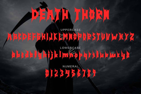 Death Thorn Font Prasetya Letter 