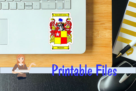 Deavers Coat of Arms Sticker 3D Paper Family Creations 