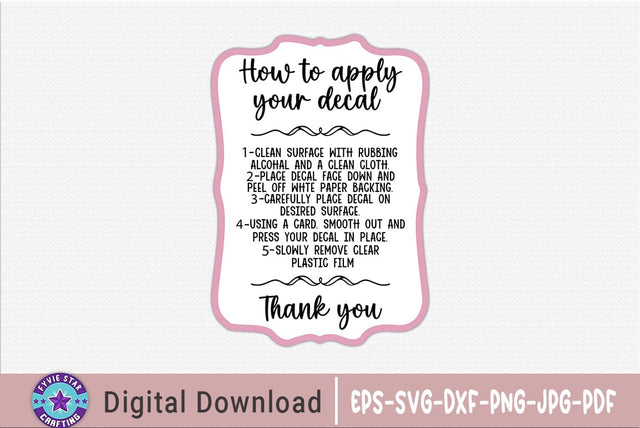 Decal Applications Instructions SVG Design SVG FiveStarCrafting 
