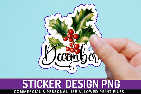 December Sticker Design Sublimation Regulrcrative 