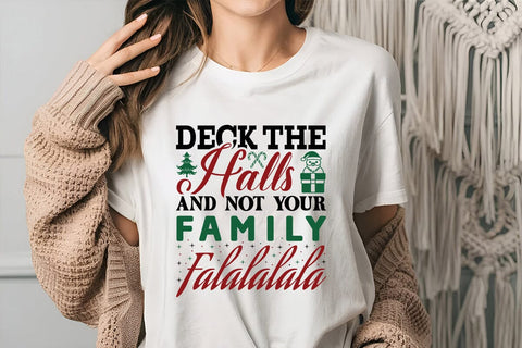 Deck The Halls And Not Your Family Falalalala SVG Angelina750 