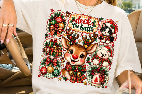 Deck The Halls Reindeer Christmas PNG Sublimation nirmal108roy 