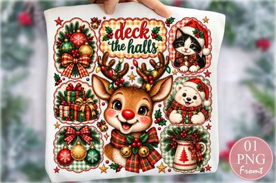 Deck The Halls Reindeer Christmas PNG Sublimation nirmal108roy 