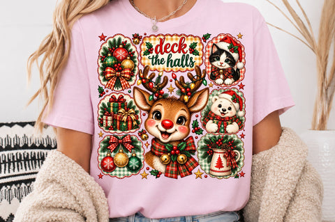 Deck The Halls Reindeer Christmas PNG Sublimation nirmal108roy 
