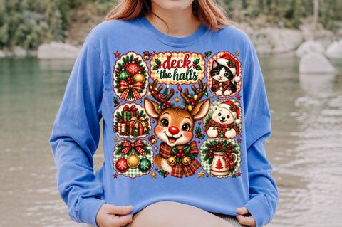 Deck The Halls Reindeer Christmas PNG Sublimation nirmal108roy 
