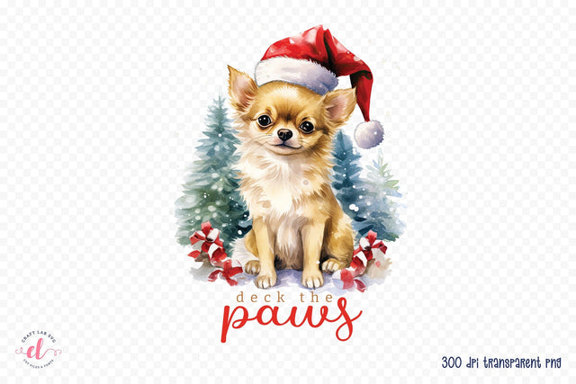 Deck the Paws - Funny Christmas Dog Saying PNG Sublimation CraftLabSVG 