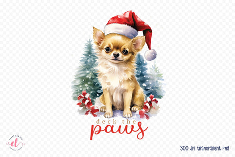 Deck the Paws - Funny Christmas Dog Saying PNG Sublimation CraftLabSVG 