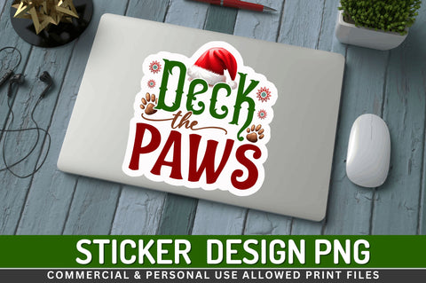 Deck the paws Stickers Design Sublimation Regulrcrative 