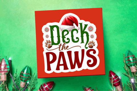 Deck the paws Stickers Design Sublimation Regulrcrative 