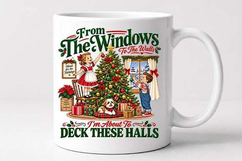 Deck These Halls Christmas Tree PNG SVG BillahCrafts 