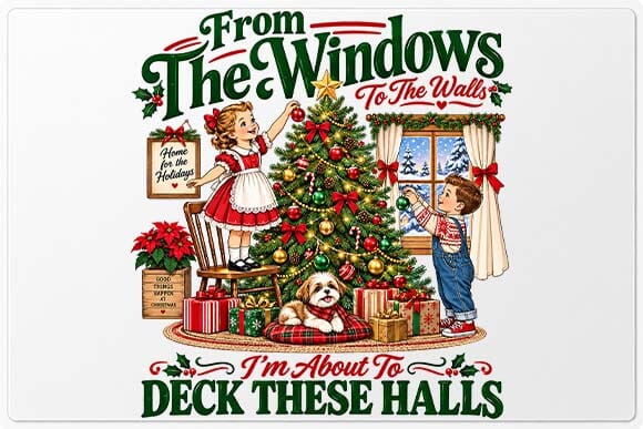 Deck These Halls Christmas Tree PNG SVG BillahCrafts 