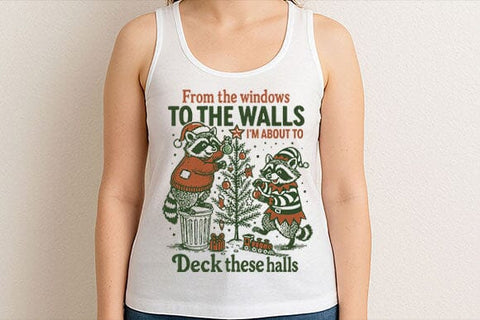 Deck These Halls Raccoon Christmas PNG SVG BillahCrafts 