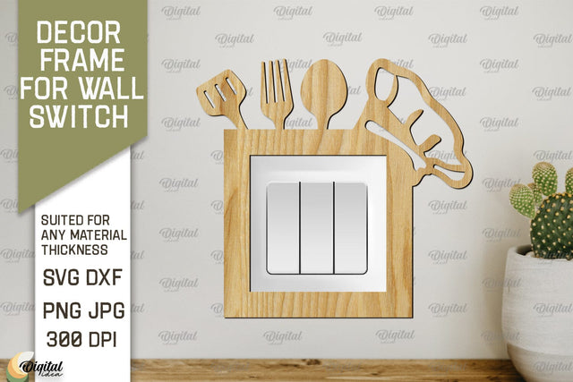 Decor Frame For Wall Switch. Home Decor Laser Cut SVG Evgenyia Guschina 