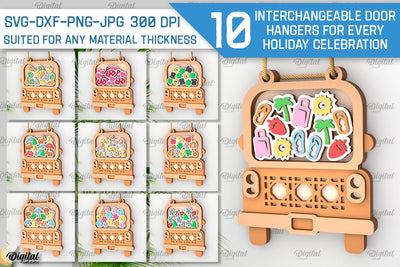 Decor Hangers for Every Holiday Celebration Lasercut Bundle SVG Evgenyia Guschina 