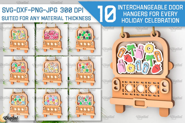 Decor Hangers for Every Holiday Celebration Lasercut Bundle SVG Evgenyia Guschina 