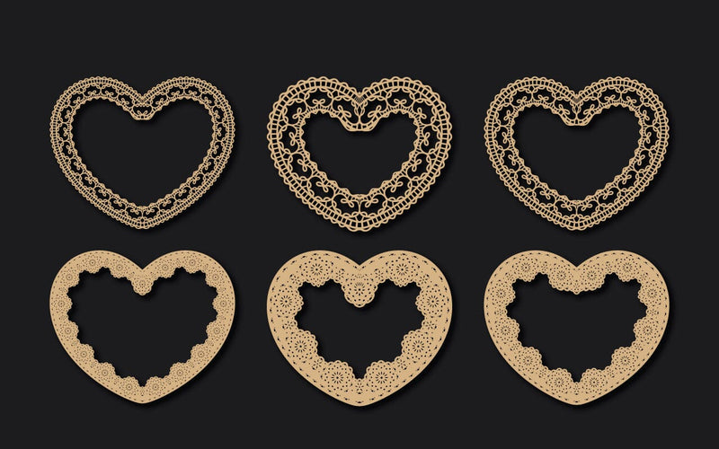 Decor Laser Cut Lace Heart Bundle SVG SVG naemmiah021 