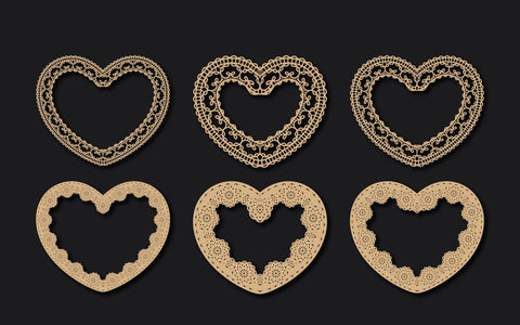 Decor Laser Cut Lace Heart Bundle SVG SVG naemmiah021 