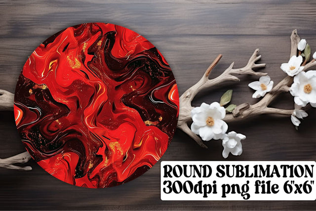 Decorate with Vibrant Red Glitter Circle Art Sublimation afrosvg 