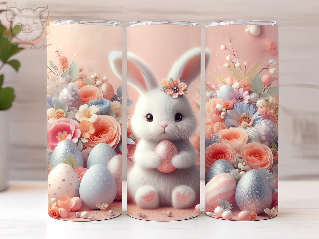 Decorated Easter Eggs with Cute Bunny 20oz Tumbler Png, Sublimation ...