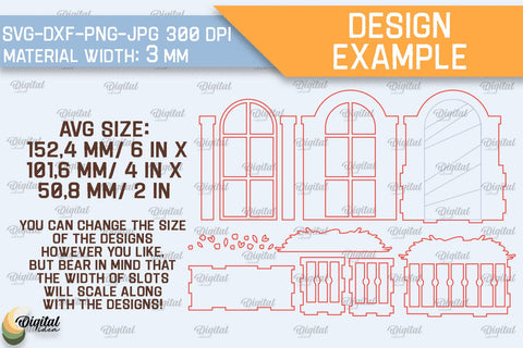 Decorative Balconies With Plants Laser Cut Bundle SVG Evgenyia Guschina 