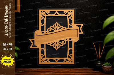 Decorative Banner Frame Laser Cut Svg Design SVG Regulrcrative 