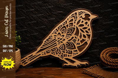 Decorative Bird Filigree Laser Cut SVG File SVG Regulrcrative 