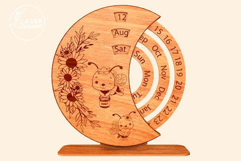 Decorative Calendar Set Template, Laser Cut Files SVG LaserCutano 