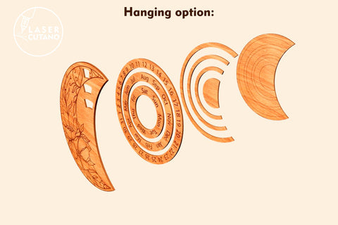 Decorative Calendar Set Template, Laser Cut Files SVG LaserCutano 