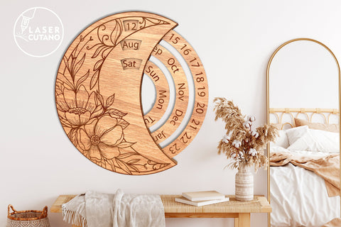 Decorative Calendar Set Template, Laser Cut Files SVG LaserCutano 