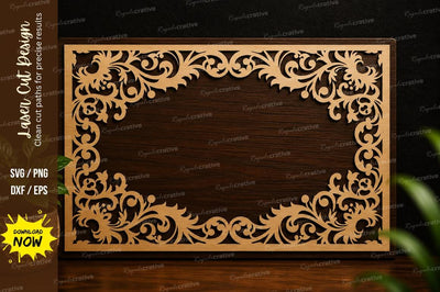 Decorative Corner Frame Laser Cut SVG Design SVG Regulrcrative 