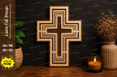 Decorative Cross Frame SVG Laser Cut Svg Design SVG Regulrcrative 