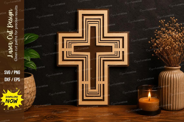 Decorative Cross Frame SVG Laser Cut Svg Design SVG Regulrcrative 