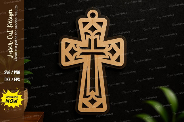 Decorative Cross Laser Cut SVG Design SVG Regulrcrative 