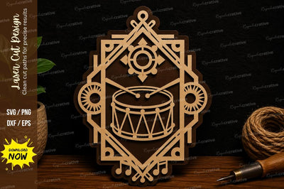 Decorative Drum Mandala Frame Laser Cut SVG File SVG Regulrcrative 